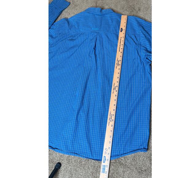 Ariat Pro size XXL shirt button down blue plaid front pocket business casual - Picture 5 of 8